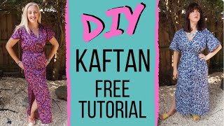 Quick  Easy Kaftan Tutorial  Perfect Summer Kaftan DIY  No Pattern Needed [upl. by Laverne874]