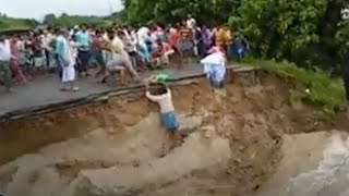 Dozens killed in flooding in India [upl. by Ayamat990]