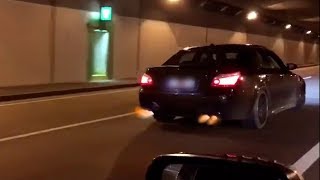 BMW M5 E60 V10 Supercharger 360kmh Autobahn amp Tunnel SOUND [upl. by Idnib]