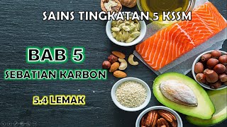 SAINS TINGKATAN 5 KSSM I BAB 5 I 54  LEMAK [upl. by Minica]