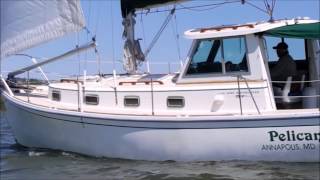 Sailing Cape Dory 30 Motorsailer SOLD Annapolis Fred Hallett light breeze nice cruising sailboat [upl. by Rick]