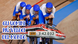 La RIMONTA SPAZIALE dellItalia di Ganna  Ciclismo su Pista Inseguimento a Squadre Tokyo 2020 [upl. by Neeruan]