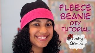 Fleece Beanie Hat DIY Tutorial [upl. by Acsisnarf]