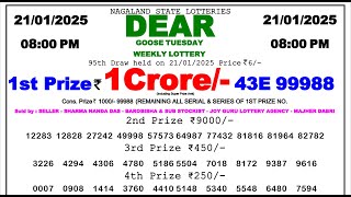 Nagaland Lottery Result 8PM 210125 Night Lottery [upl. by Daisey]