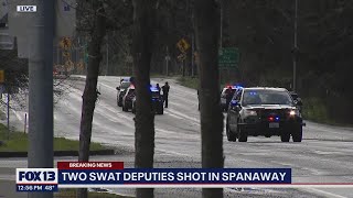 Two SWAT officers shot in Spanaway Washington  FOX 13 Seattle [upl. by Euton]