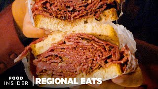 How Traditional Pastrami Is Made In New York City  Regional Eats [upl. by Zaneta550]