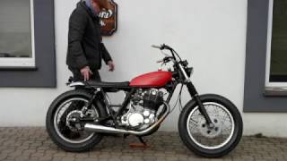 Yamaha SR 500 Tracker Japan Style build in Motors Work Garage [upl. by Atirahc]