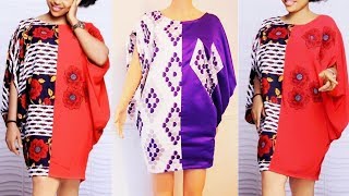 How to make a Kaftan dress short gown  kaftan top with African fabric  cutting and sewing [upl. by Hutchison249]