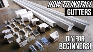 How To Install Gutters For Beginners Easy DIY Home Project [upl. by Dlaregztif]