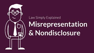 Misrepresentation and Nondisclosure  Contracts  Defenses amp Excuses [upl. by Malamut]