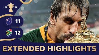 EXTENDED HIGHLIGHTS  Rugby World Cup 2023 final  New Zealand v South Africa [upl. by Naud]