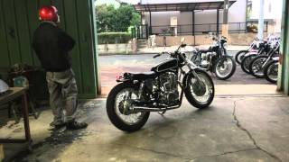 MOTOR ROCK Yamaha SR500 Custom 69Megaphone Full Exhaust [upl. by Shelli]