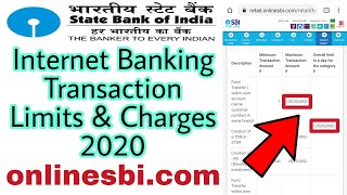 SBI Internet Banking Transaction Limits amp Charges 2020  How To Check SBI Transaction Limit [upl. by Cargian]