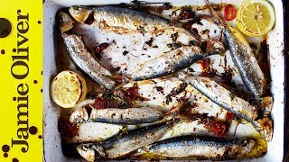 Roasted Sardines  Jamie Oliver [upl. by Anelec568]