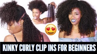 How To Install Clip ins for beginners  Kinky curly clip ins from HerGivenHaircom [upl. by Notsuj52]