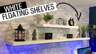 How to Install White Floating Shelves  Ikea Lack Shelf [upl. by Nonnaihr110]