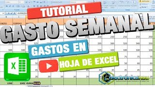 Realizar Hoja de Gasto Semanal con Excel  Hoja de Cálculo [upl. by Rifkin]