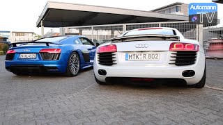 Audi R8 V8 vs V10 PLUS  pure SOUND 60FPS [upl. by Indihar291]