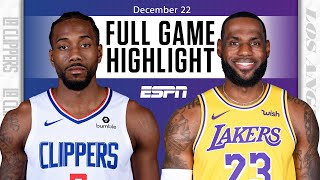 LA Clippers vs Los Angeles Lakers FULL GAME HIGHLIGHTS  NBA on ESPN [upl. by Nangatrad]