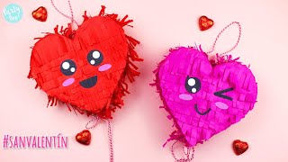 Mini piñatas para regalar en San Valentín  Partypop DIY🎉 [upl. by Solohcin]