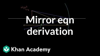 Derivation of the mirror equation  Geometric optics  Physics  Khan Academy [upl. by Chlori]