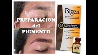 Pigmentación de Cejas con Bigen Preparación  Eyebrow Pigmentation with Bigen Preparation [upl. by Idaline668]