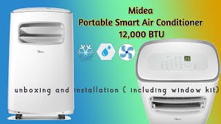 MIDEA Portable Smart Air Conditioner 12000BTU unboxing and installation [upl. by Merrie553]