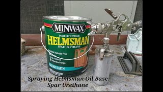 Spraying Helmsman Oil Base Spar Urethane [upl. by Htiaf]