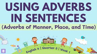 Using Adverbs in Sentences Adverb of Manner Place and Time  English 4 Q3 Week 1 [upl. by Carothers783]