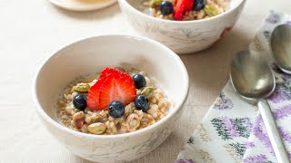 Easy Homemade Whole Oat Groats Oatmeal Recipe  EatSimpleFoodcom [upl. by Aikmat]