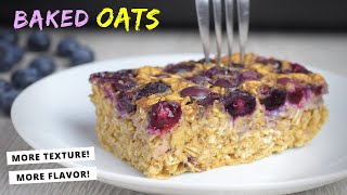 Healthy Baked Oatmeal You Can Make Ahead REHEATS SO WELL [upl. by Orteip]