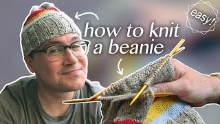 How to Knit a Beanie All the Basics [upl. by Annaynek238]