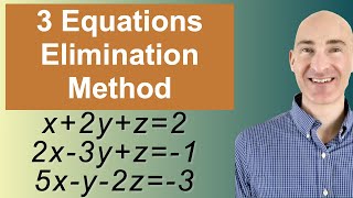 Solving Systems of 3 Equations Elimination [upl. by Naruq230]