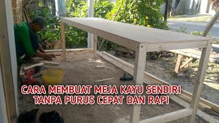 membuat meja tanpa purusTUKANG KAYU kreatiftukangkayu mejakayutable [upl. by Julee]