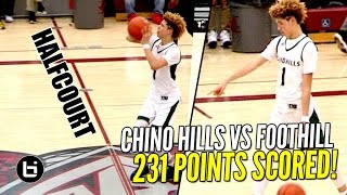 Chino Hills CRAZY SHOW Continues FULL Highlights LaMelo Ball Halfcourt Shot LiAngelo SCORES 65 [upl. by Ennahgem400]