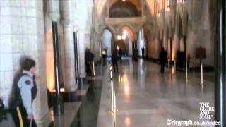 Ottawa shooting shots fired inside Canadian parliament building [upl. by Attenyl]