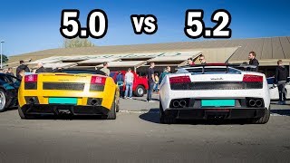 Lamborghini Gallardo 50 V10 vs 52 V10 Sound Comparison [upl. by Deana]