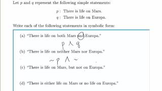 Logic Example Translating to Symbolic Form [upl. by Enneyehs]