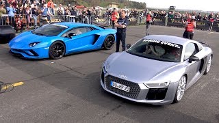 Audi R8 V10 Plus vs Lamborghini Aventador S [upl. by Felicio24]