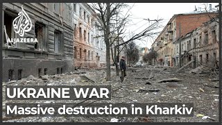 Ukraine Massive destruction in Kharkiv after Russian bombardment [upl. by Concettina]