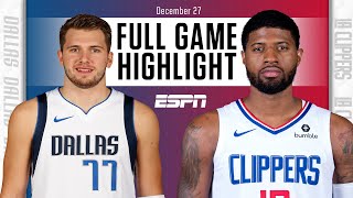 Dallas Mavericks vs LA Clippers FULL GAME HIGHLIGHTS  NBA on ESPN [upl. by Kreit]