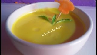 como hacer CREMA DE ZANAHORIA 57 como hacer cremas  Chef Roger [upl. by Assila]