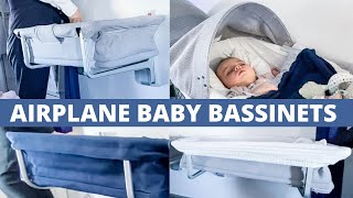 AIRPLANE BABY BASSINETS  HOW THEY WORK amp HOW TO BOOK THEM  INTERNATIONAL TRAVEL DURING COVID 19 [upl. by Annayr]