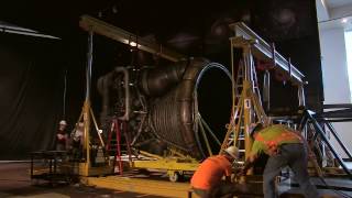 Installing Apollos Saturn V Rocketdyne F1 rocket engine timelapse  The Museum of Flight  Seattle [upl. by Rawde]