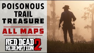 Location of All The Poisonous Trail Maps amp Treasure  Red Dead Redemption 2 [upl. by Atinuhs76]