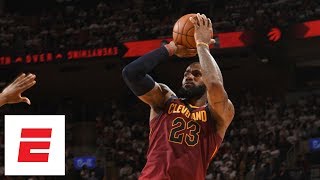 LeBron James hits 6 ridiculous 4thquarter fadeaways as he dismantles Raptors in Game 2  ESPN [upl. by Elicec475]