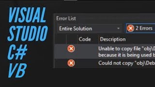 SOLVED Unable to copy a file from obj  Winform Visual Studio [upl. by Barna509]