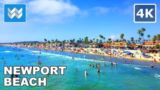 Walking along Newport Beach in Orange County California 【4K】 [upl. by Portugal]