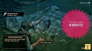 Elysian Pool Legendary Fish  Stand HERE to catch this tricky perch  RDR2 [upl. by Akimet]