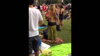 Hot hippie chick dancing at made in America festival [upl. by Enilarac265]